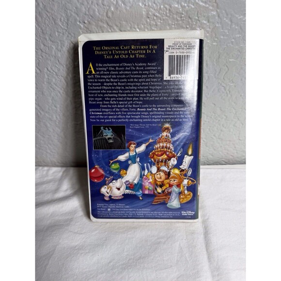 Beauty And The Beast: An Enchanted Christmas (VHS 1997, Clamshell) Disney Good - Picture 2 of 3